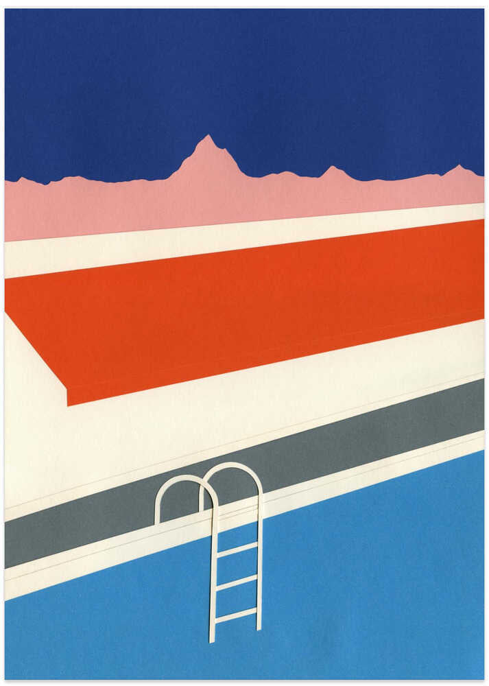 Colorful Poolside Abstract - Art Print by Rosi Feist