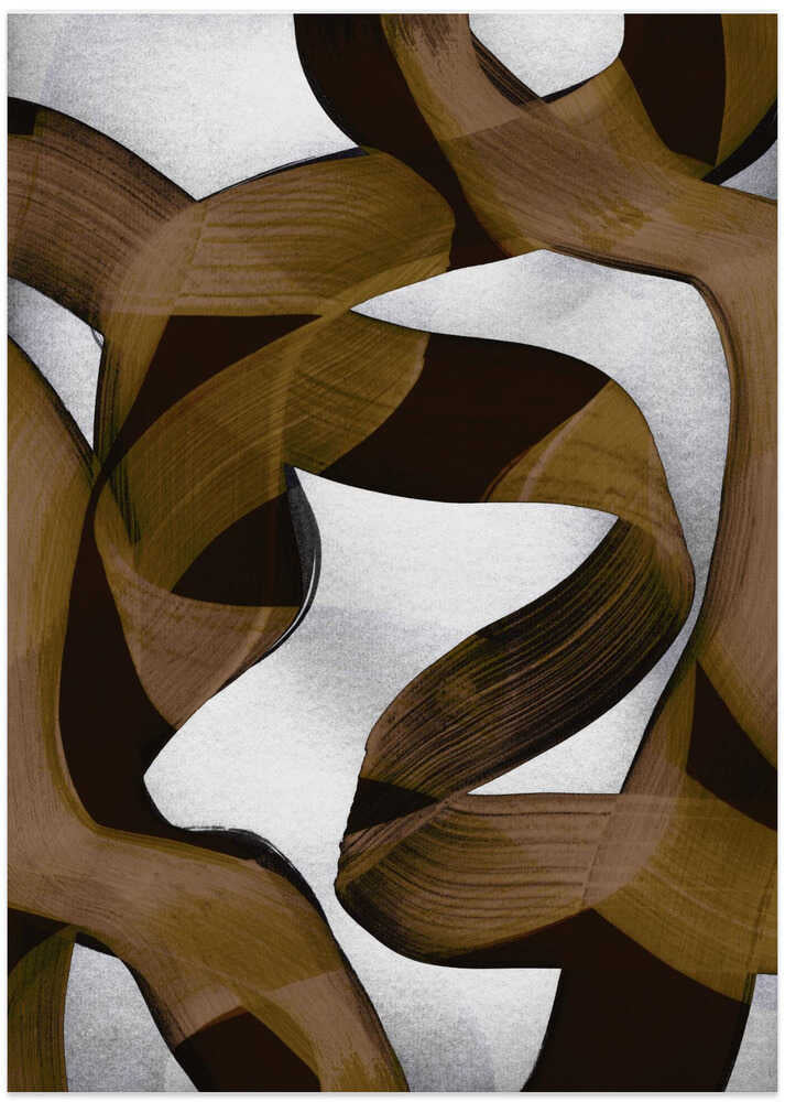 Brown Flowing Abstract - Art Print by Mareike Böhmer