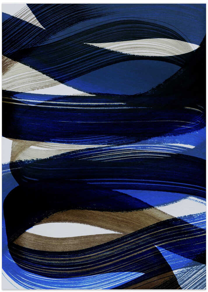 Indigo Brown Flow - Art Print by Mareike Böhmer