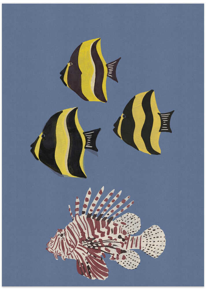 Lionfish and Tropical Fish - Art Print by Nicholas