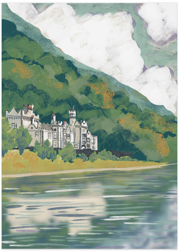 Historic Lakeside Castle - Art Print by Charlotte Trudgett