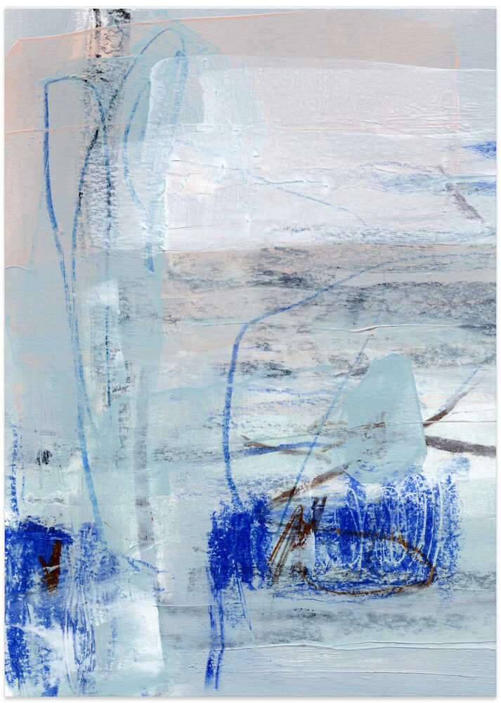 Blue Abstract Flow - Art Print by uplusmestudio