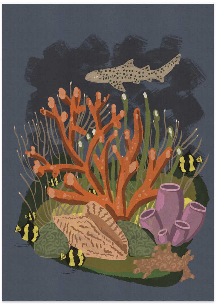 Leopard Shark Reef - Art Print by Nicholas