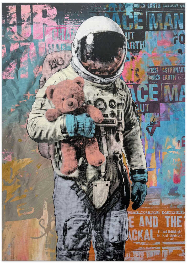 Space Man's Teddy - Art Print by Микола Курилюк