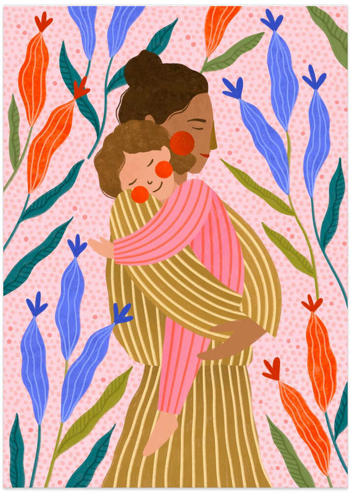Gentle Mother's Embrace - Art Print by Bea Müller
