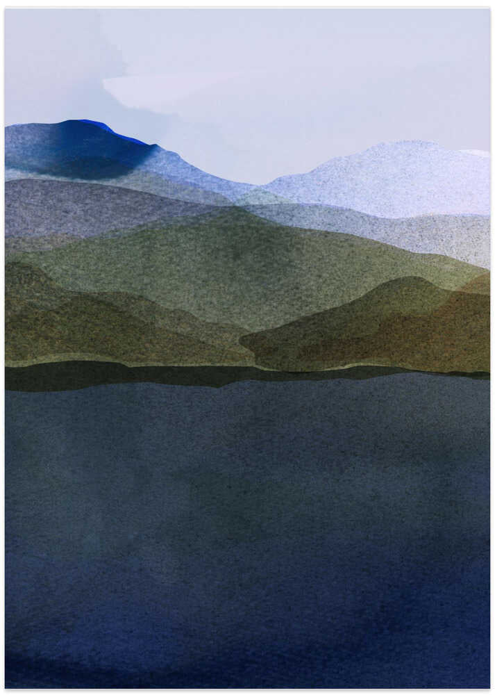 Layered Mountain Landscape - Art Print by cartissi