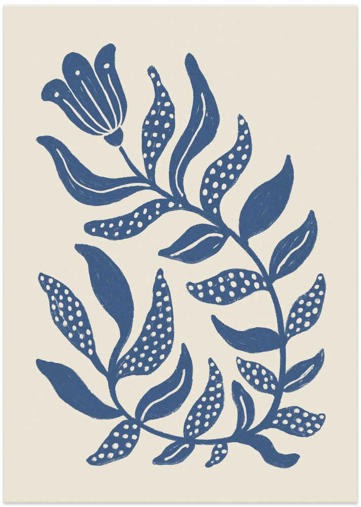 Blue Dotted Botanicals - Art Print by Krisztina Jung