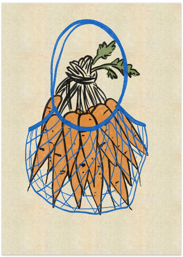 Fresh Carrots Net Bag - Art Print by Nicholas