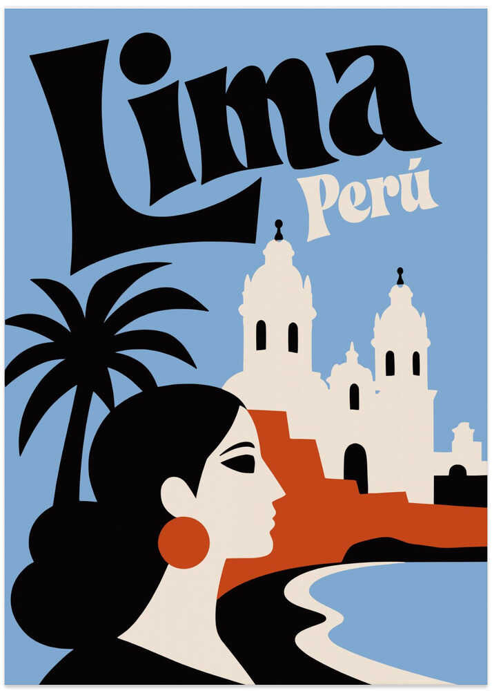 Lima Peru Retro Travel - Art Print by Patryk Krygowski
