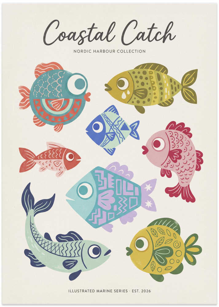 Playful Marine Life - Art Print by Andreas Magnusson