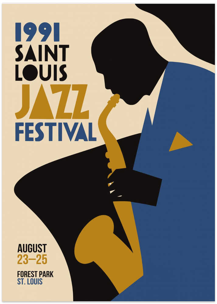Jazz Saxophonist Silhouette - Art Print by Patryk Krygowski