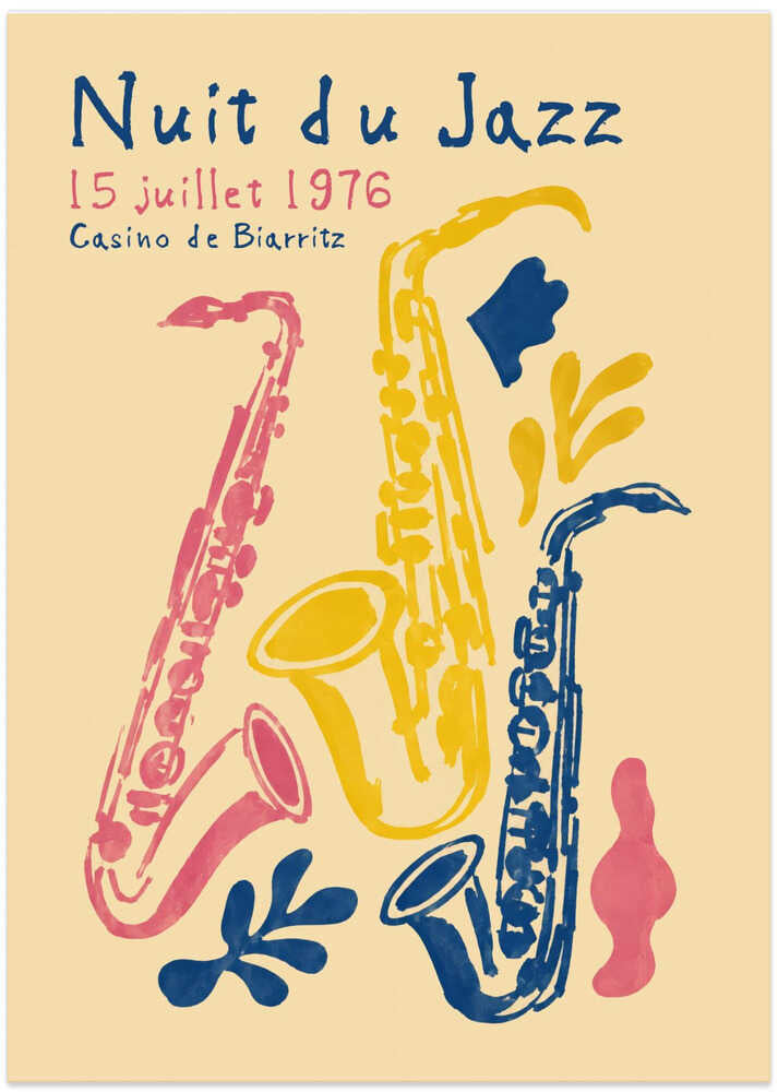 Jazz Nuit Saxophones - Art Print by Patryk Krygowski