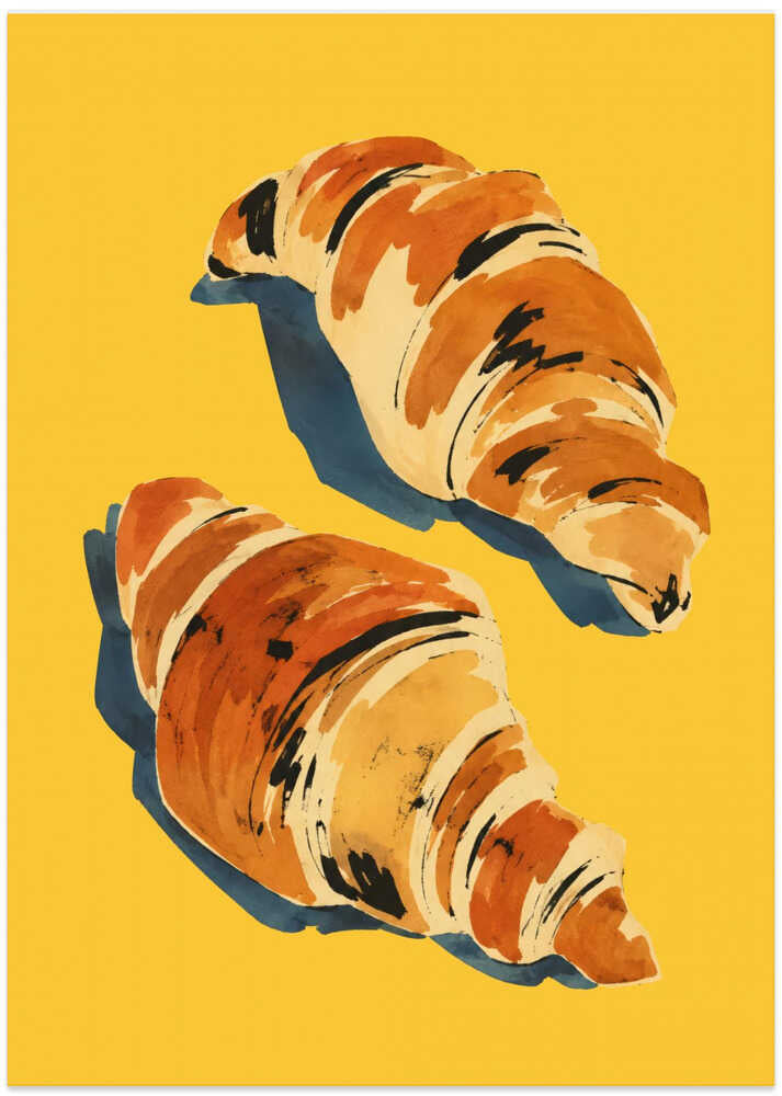 Golden Croissants - Art Print by Patryk Krygowski
