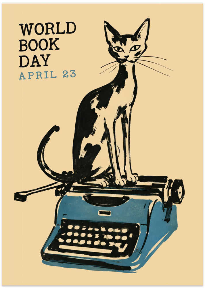 Feline Writer's Desk - Art Print by Patryk Krygowski