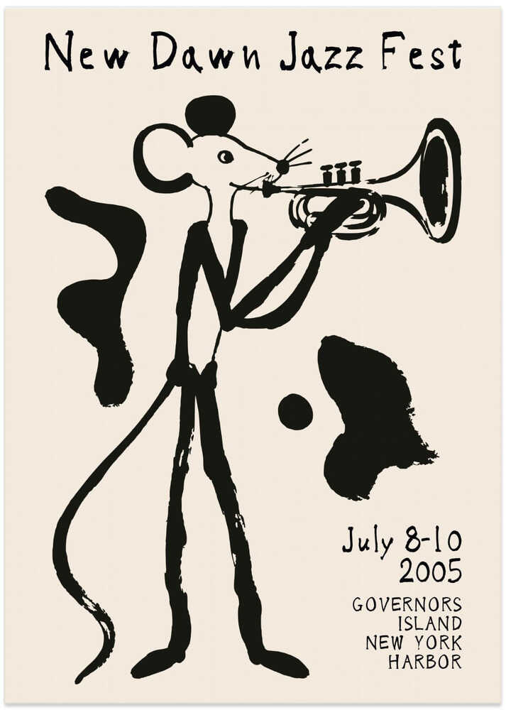 Jazzy Mouse Musician - Art Print by Patryk Krygowski