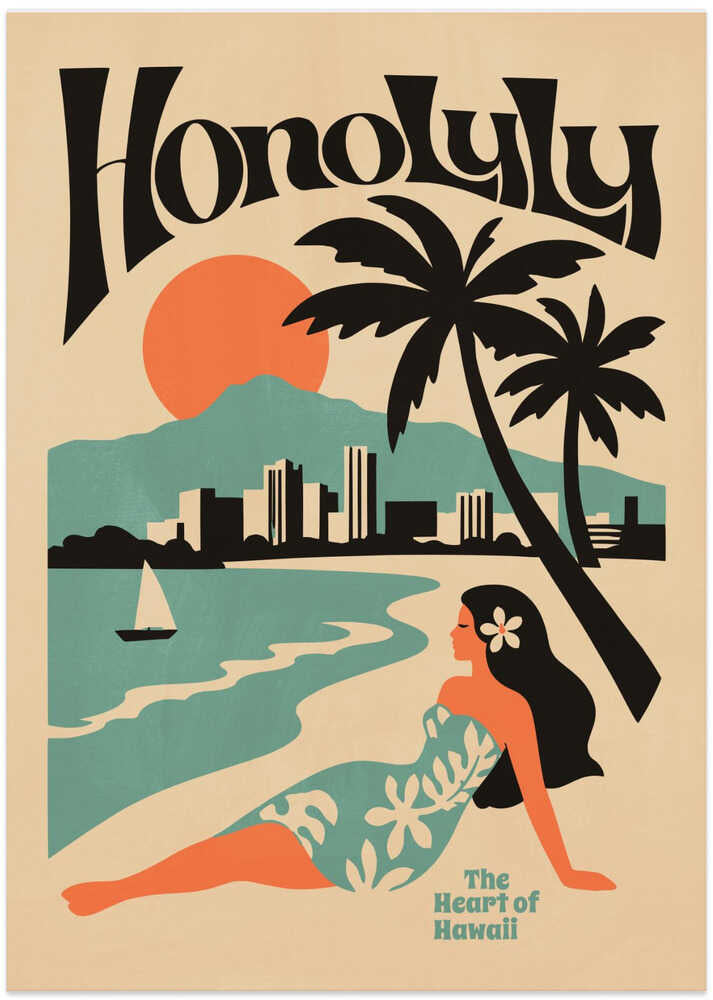 Tropical Honolulu Sunset - Art Print by Patryk Krygowski