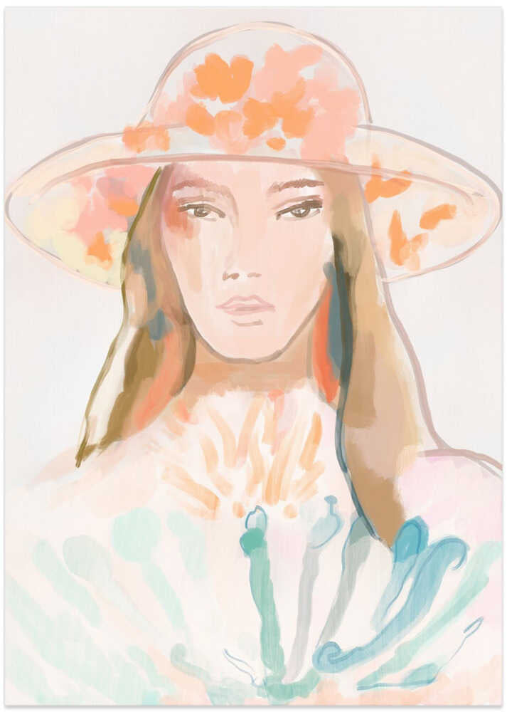 Serene Floral Portrait - Art Print by Beate Tubach