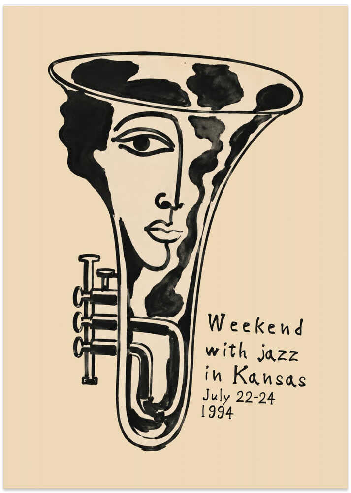 Surreal Jazz Portrait - Art Print by Patryk Krygowski