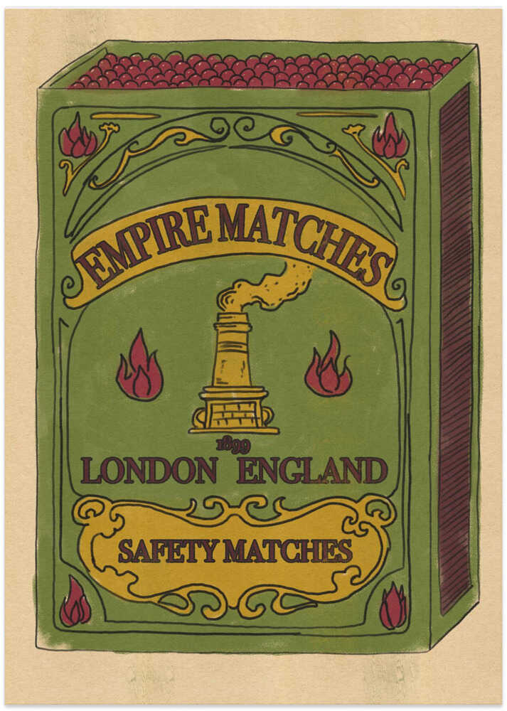 Vintage London Matchbox - Art Print by Nicholas