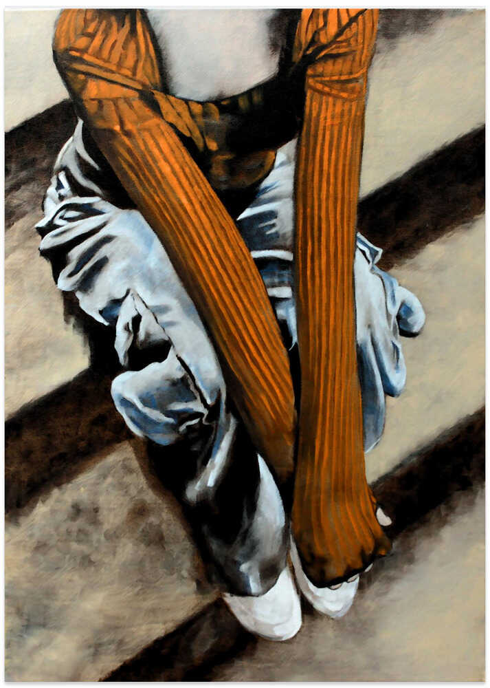 Orange Socks White Shoes - Art Print by Duane A. Brown