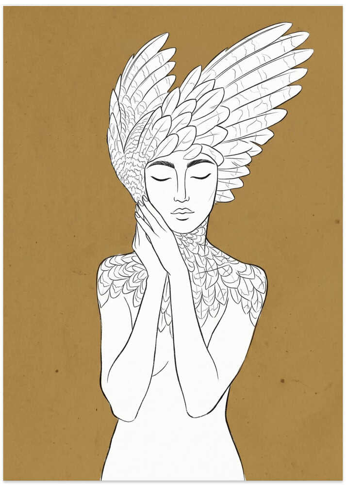 Ethereal Winged Woman - Art Print by Sander van Laar