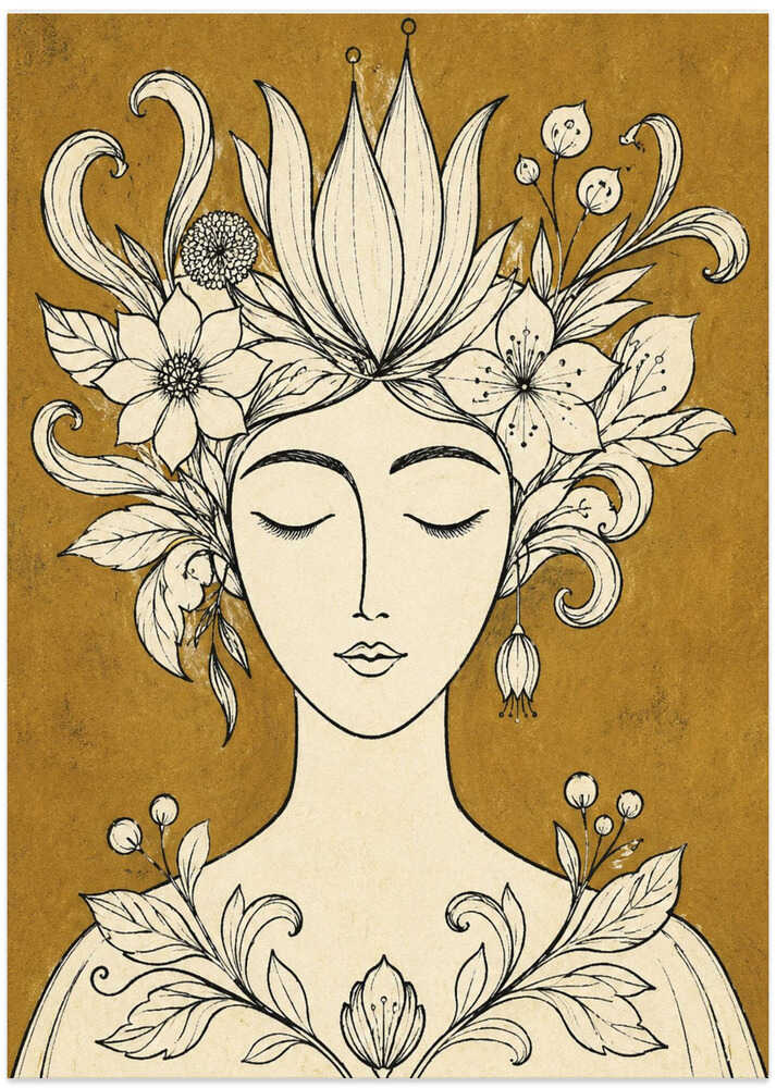Nature Goddess Portrait - Art Print by Sander van Laar