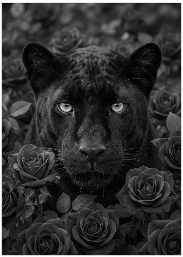 Black Panther Roses - Art Print by Andreas Magnusson