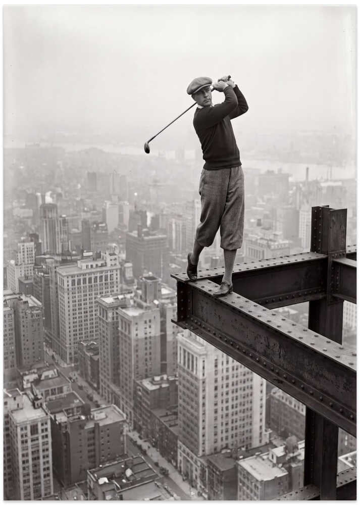 Skyscraper Golf Swing - Art Print by Andreas Magnusson