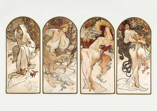 ALPHONSE MUCHA: Four Seasons Art Print - Pimlico Prints