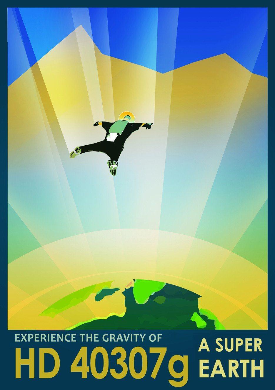 SUPER EARTH POSTER: NASA 'Exoplanet' Space Print HD40307g - Pimlico Prints