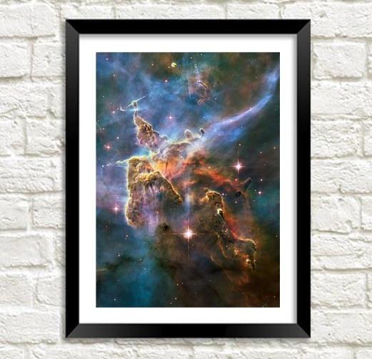 MYSTIC MOUNTAIN PHOTO: Hubble Telescope Space Art Poster - Pimlico Prints