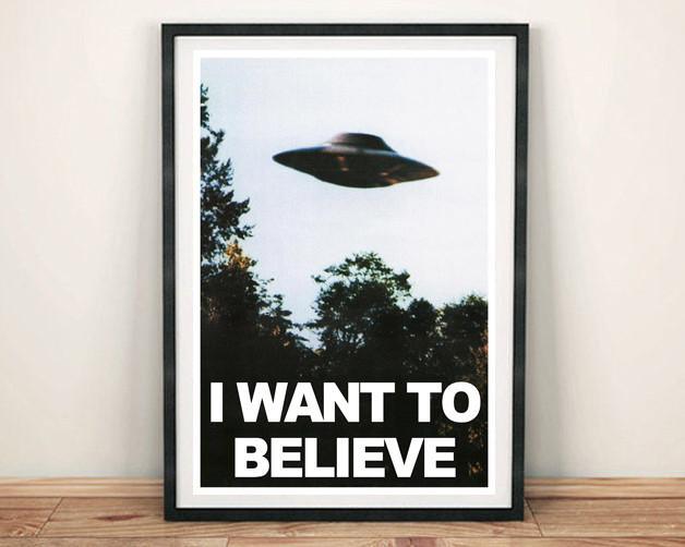 Big Poster Série I Want to Believe Arquivo X Tam 90x60 cm Big Poster Série I Want to Believe Arquivo X Tam 90x60 cm