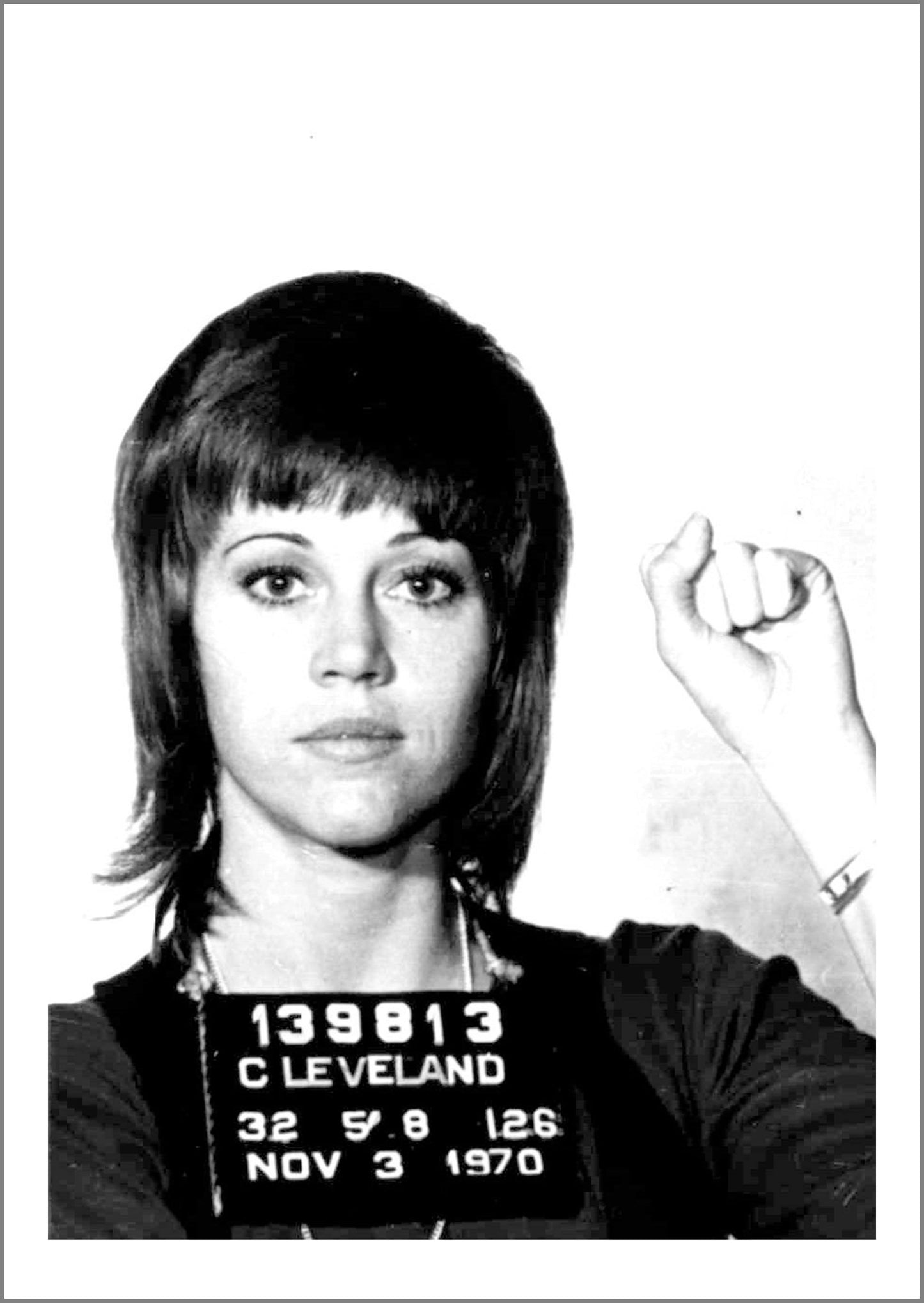 CELEBRITY MUGSHOT: Jane Fonda Print - Pimlico Prints