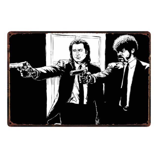 PULP FICTION ART: Tarantino Metal Wall Hanging Prints - Pimlico Prints