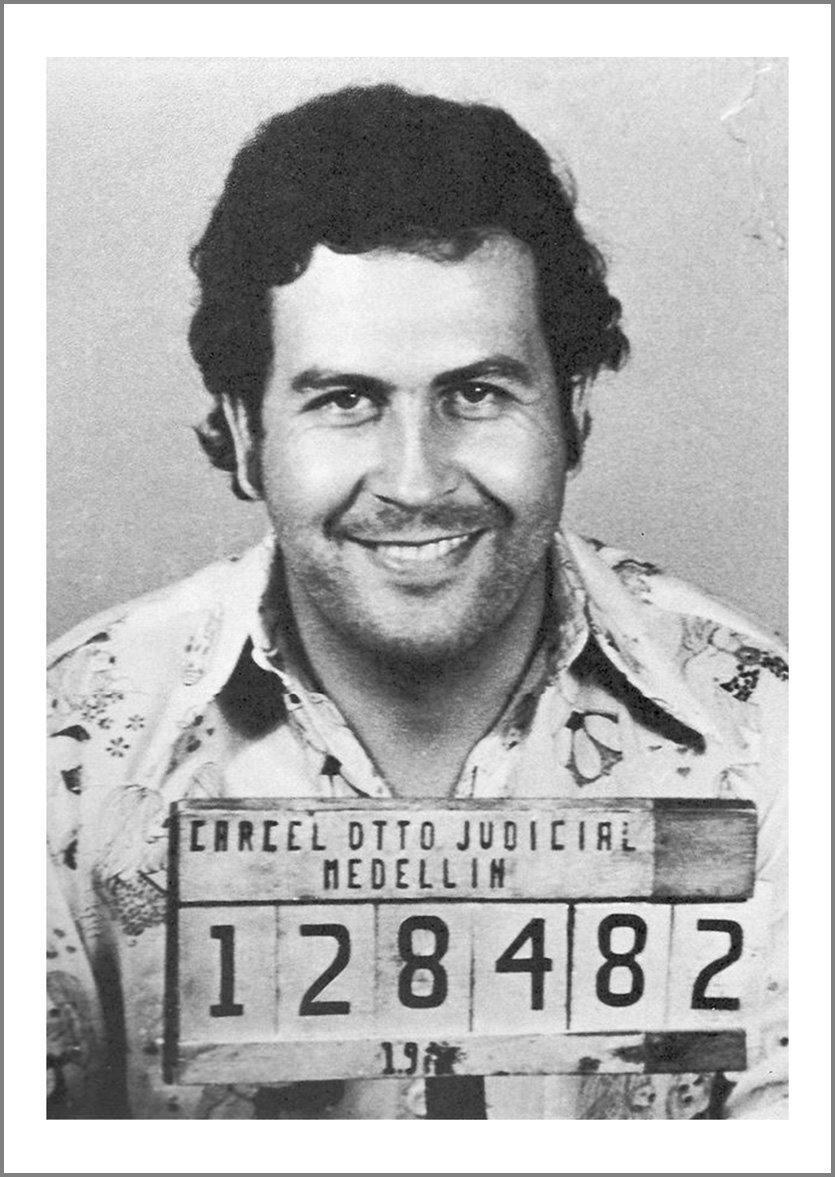 CELEBRITY MUGSHOT: Pablo Escobar Narcos Print - Pimlico Prints
