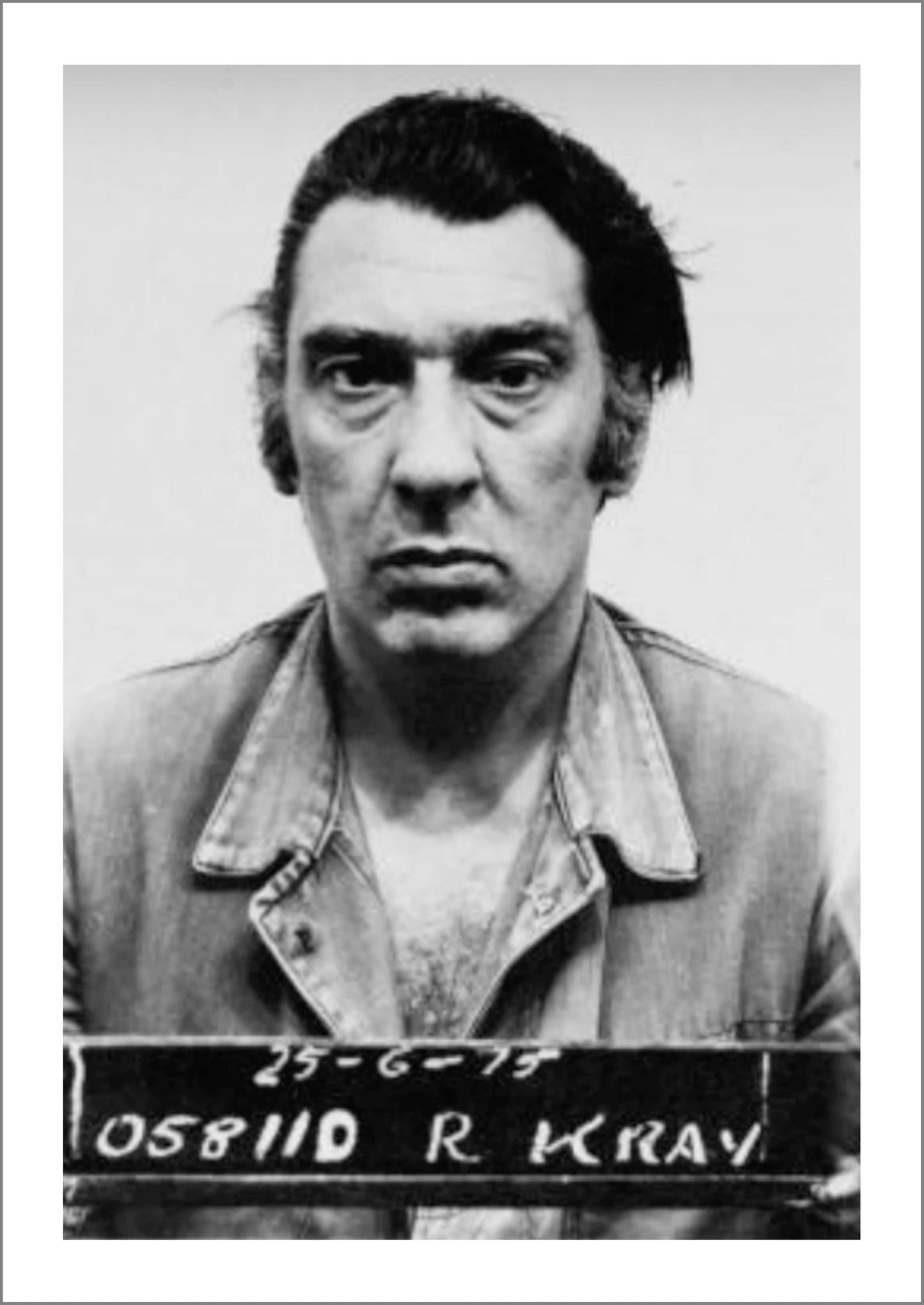 CELEBRITY MUGSHOT: Ronnie Kray Print - Pimlico Prints