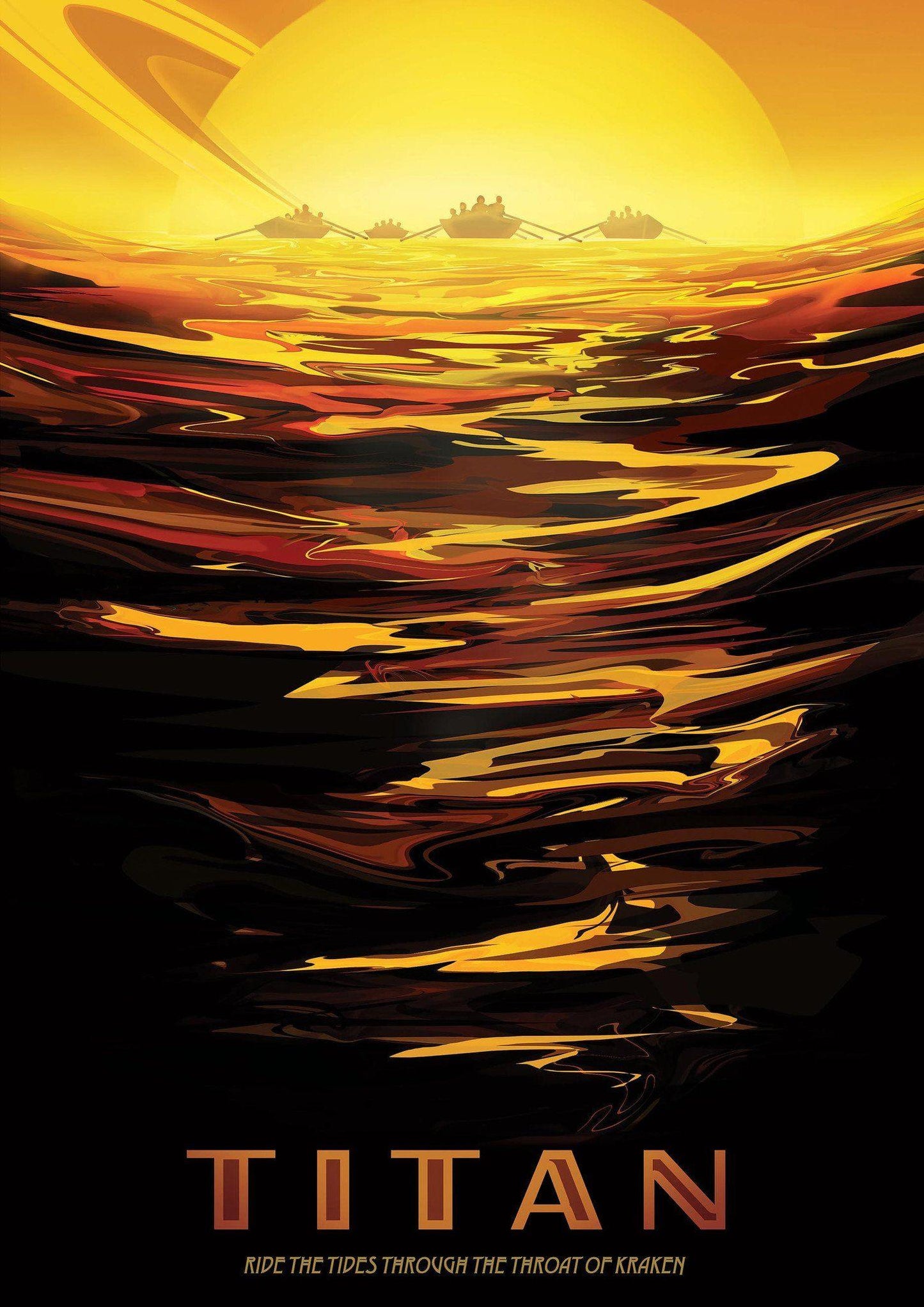 TITAN POSTER: NASA Saturn Moon Space Print - Pimlico Prints