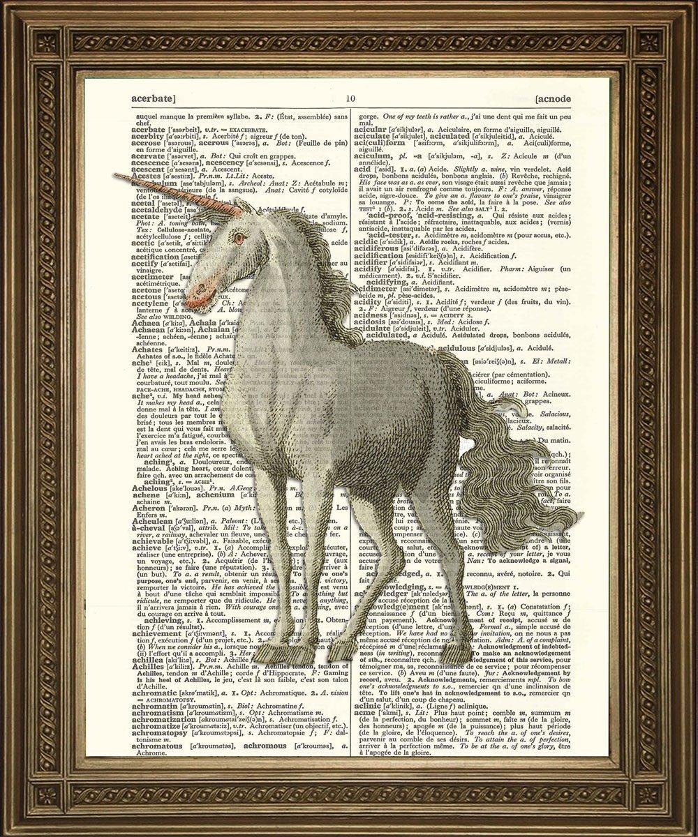 UNICORN PRINT: Vintage Dictionary Art - Pimlico Prints