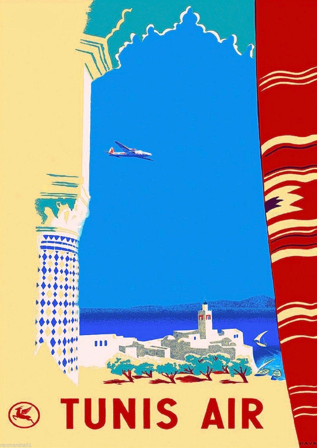 TUNISIA TRAVEL POSTER: Vintage Holiday Advert Print - Pimlico Prints
