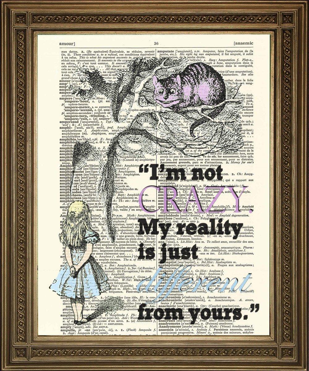 CHESHIRE CAT: Alice Dictionary Art Print - Pimlico Prints