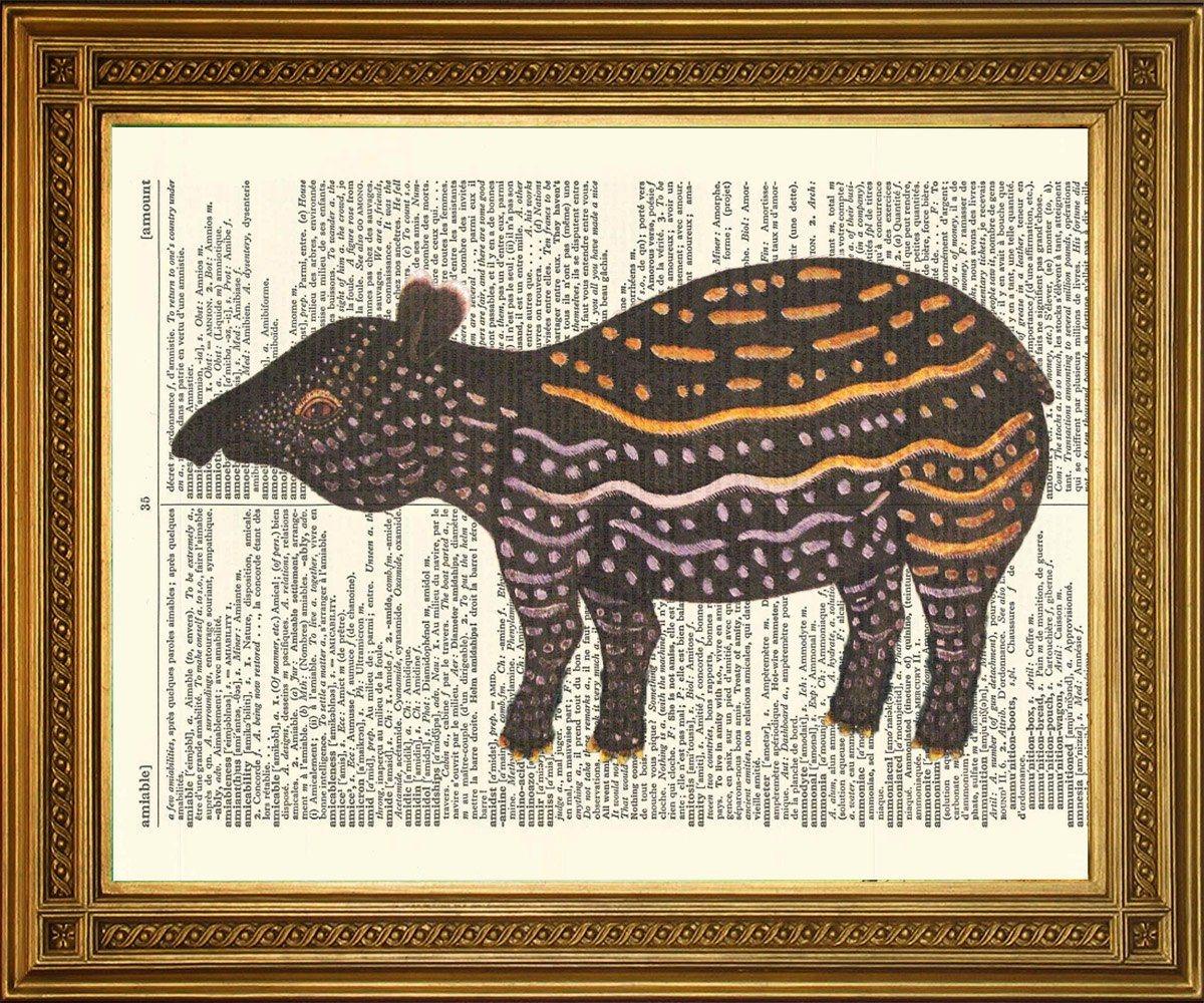 TAPIR ANIMAL PRINT: Vintage Dictionary Book Page Art - Pimlico Prints