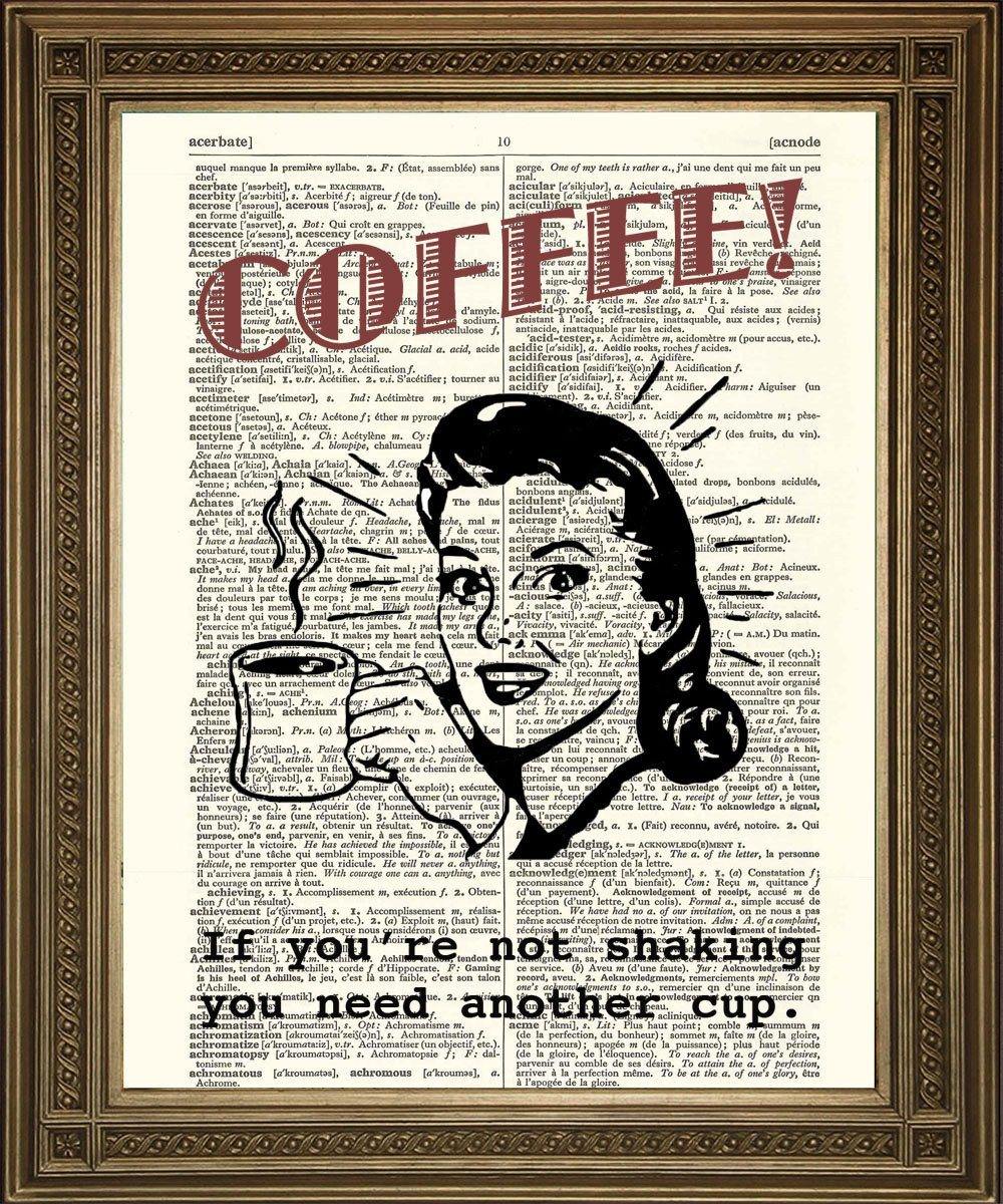 COFFEE HUMOUR: Fun Retro Advert Dictionary Print - Pimlico Prints