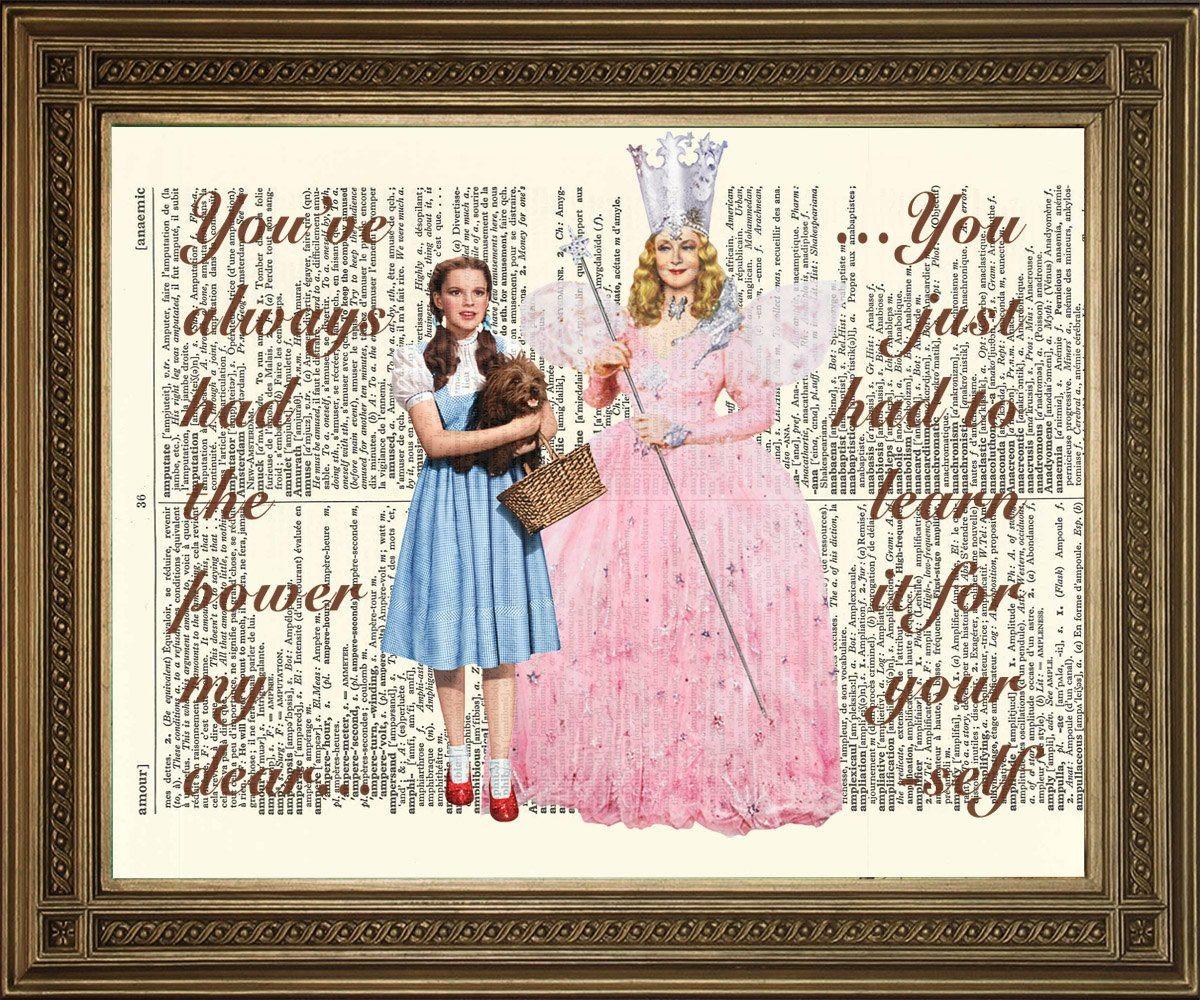 WIZARD OF OZ: Dorothy & Glinda Dictionary Art Print - Pimlico Prints
