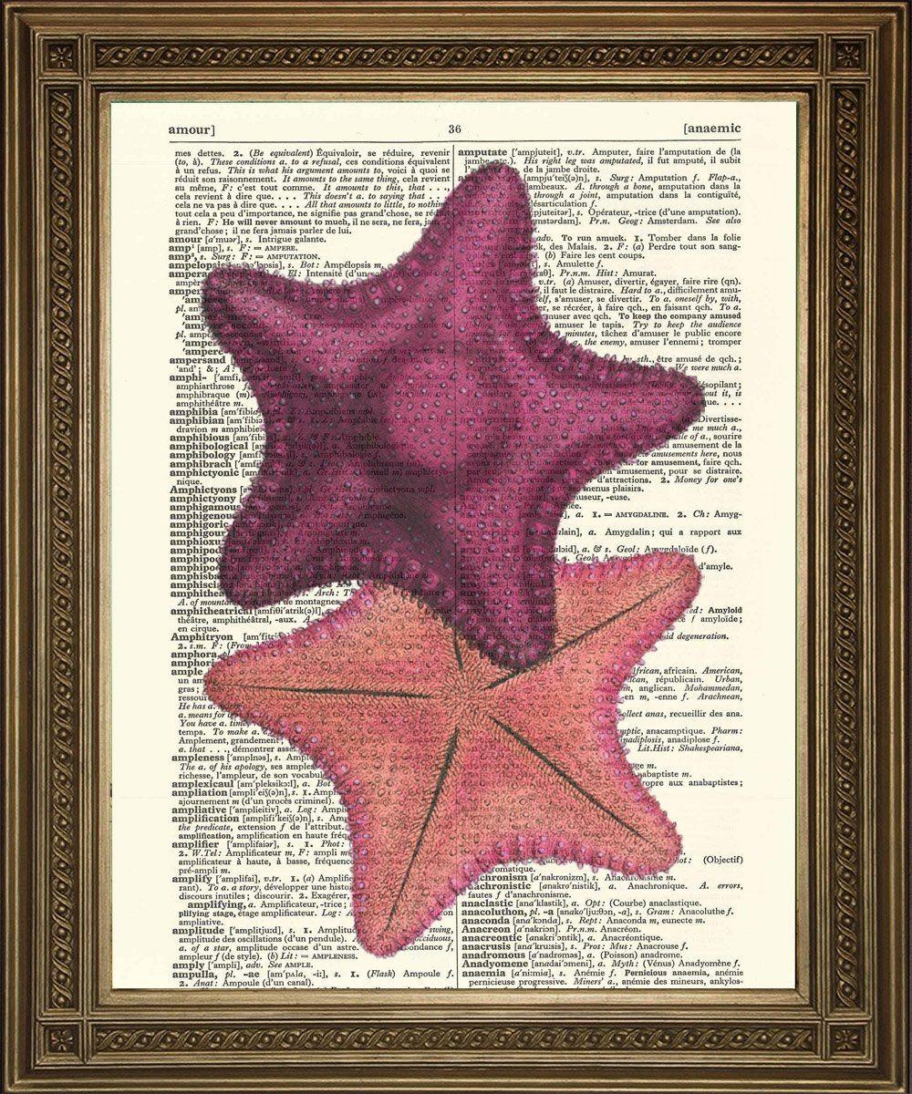 STARFISH PRINT: Vintage Sea Creature Dictionary Art - Pimlico Prints