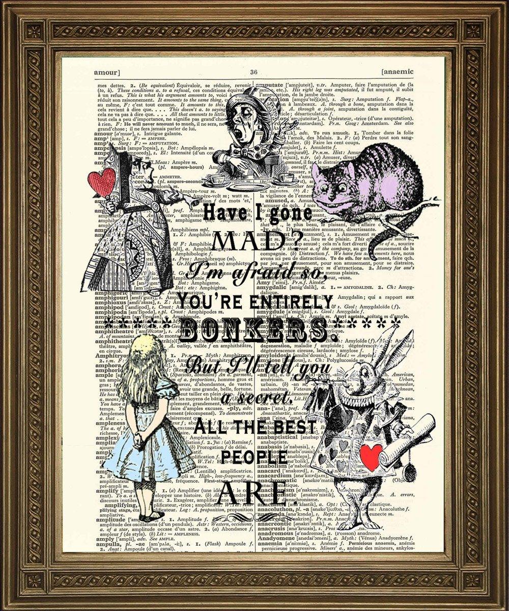 HAVE I GONE MAD: Alice in Wonderland Bonkers Dictionary Print - Pimlico Prints