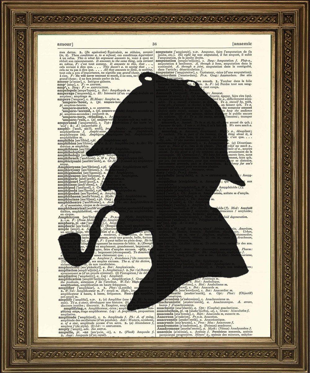SHERLOCK HOLMES ART: Detective Dictionary Art Print Wall Hanging - Pimlico Prints