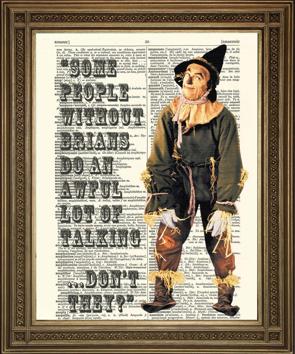 SCARECROW BRAIN: Wizard of Oz Dictionary Print Art - Pimlico Prints