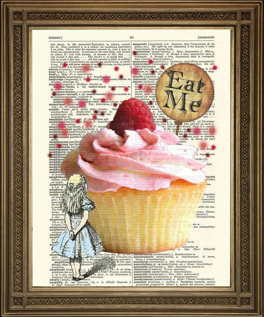 ALICE 'EAT ME' PRINT: Alice in Wonderland Cake Dictionary Art - Pimlico Prints