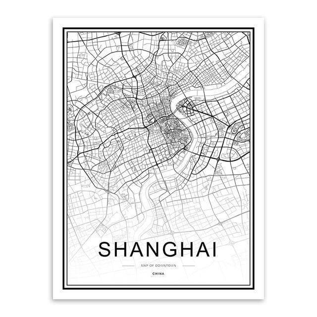 WORLD CITY MAPS: London, New York, Paris, and More, Canvas Wall Art Prints - Pimlico Prints