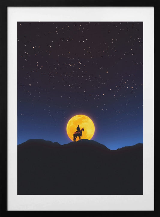 The Rider and the Moon - Art Print by Taudalpoi